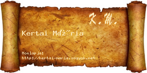 Kertai Mária névjegykártya